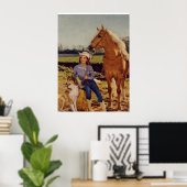 ヴィンテージ女性のカーボーイ ポスター (ホームオフィス)