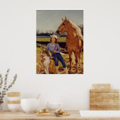 ヴィンテージ女性のカーボーイ ポスター (キッチン)