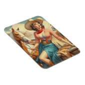 ヴィンテージ女性のカーボーイ マグネット (右側)