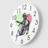 ヴィンテージ女性のカーボーイ ラージ壁時計 (傾斜)