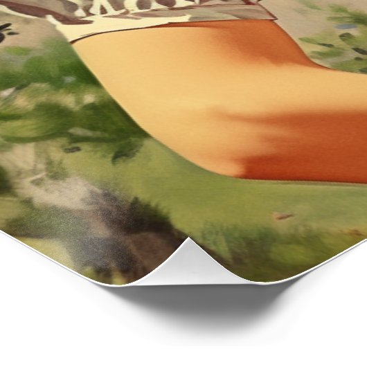 ヴィンテージ女性のカーボーイ：ワイルドウエストウィスパー ポスター (コーナー)