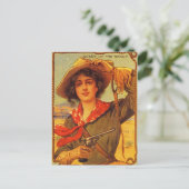 ヴィンテージ女性のカーボーイ「牧場の女王」ポストカード ポストカード (スタンド正面)