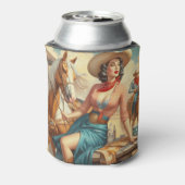 ヴィンテージ女性のカーボーイ 缶クーラー (缶裏面)