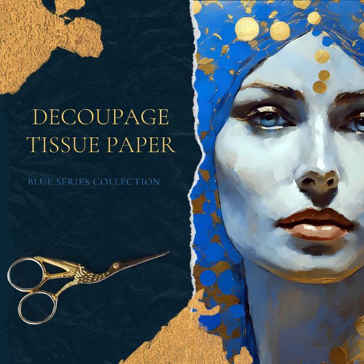 ヴィンテージ女性のデコパージュ 薄葉紙