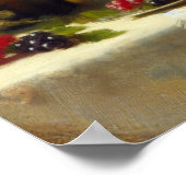 ヴィンテージ女性のワインを飲む ポスター (角)