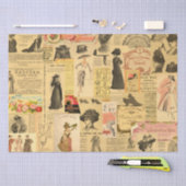 ヴィンテージ女性の広告は汚れたシックなデコパージュ 薄葉紙 (クラフト)