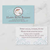 ヴィンテージ女性ガールベーカリーベーキングクッキー 名刺 (正面/裏面)