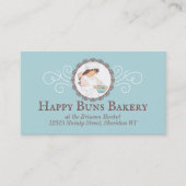 ヴィンテージ女性ガールベーカリーベーキングクッキー 名刺 (正面)