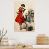 ヴィンテージ女性クランパスアート ポスター (キッチン)