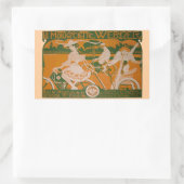 ヴィンテージ女性サイクリングキュピッド 長方形シール (バッグ)