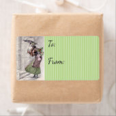 ヴィンテージ女性ショッピングクリスマスプレゼントラベルラベル ラベル (インサイチュ)