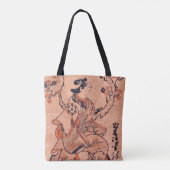 ヴィンテージ女性スケッチ出来島半屋座2T トートバッグ (裏面)