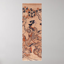 ヴィンテージ女性スケッチ出来島半屋座2T ポスター