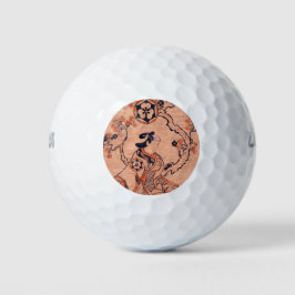 ヴィンテージ女性スケッチ出来島半屋着席 ゴルフボール