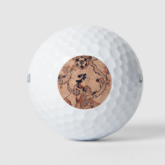 ヴィンテージ女性スケッチ出来島半屋着席 ゴルフボール (正面)