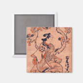 ヴィンテージ女性スケッチ出来島半屋着席 マグネット (正面/裏面)