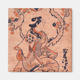 ヴィンテージ女性スケッチ出来島半屋着席 マグネット