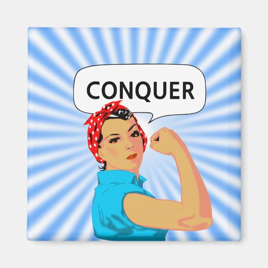 ヴィンテージ女性スタイリッシュおよび編集可能コンサート文字 マグネット (正面)