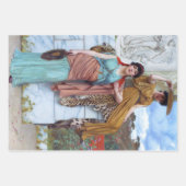 ヴィンテージ女性デカップラッピング紙 ラッピングペーパーシート (正面2)