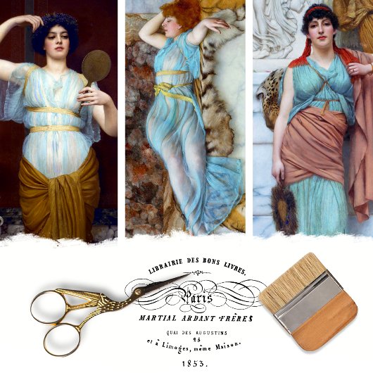 ヴィンテージ女性デカップラッピング紙 ラッピングペーパーシート