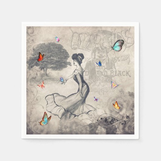 ヴィンテージ女性ナプキンス スタンダードカクテルナプキン (正面)