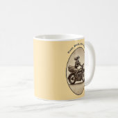 ヴィンテージ女性バイク乗り手ゴーグルURM コーヒーマグカップ (正面右)