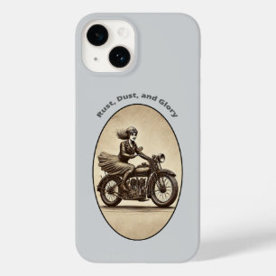ヴィンテージ女性バイク乗り手ゴーグルURM Case-Mate iPhone 14ケース
