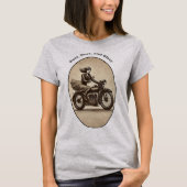 ヴィンテージ女性バイク乗り手ゴーグルURM Tシャツ (正面)