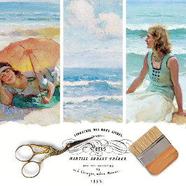 ヴィンテージ女性ビーチデカップラッピング紙 ラッピングペーパーシート