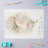 ヴィンテージ女性ピンクローズバレンタインデコップクラフト 薄葉紙 (クラフト)