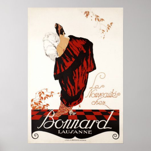 ヴィンテージ女性ファッション傾向アールデコ広告の ポスター (正面)