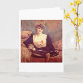 ヴィンテージ女性フェンサーノートカード カード (黄色い花)