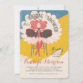 ヴィンテージ女性ブライダルシャワー 招待状 (正面)