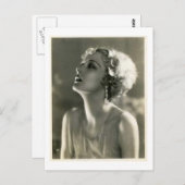 ヴィンテージ女性ポートレート ポストカード (正面/裏面)