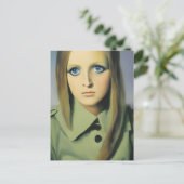 ヴィンテージ女性ポートレート ポストカード (スタンド正面)