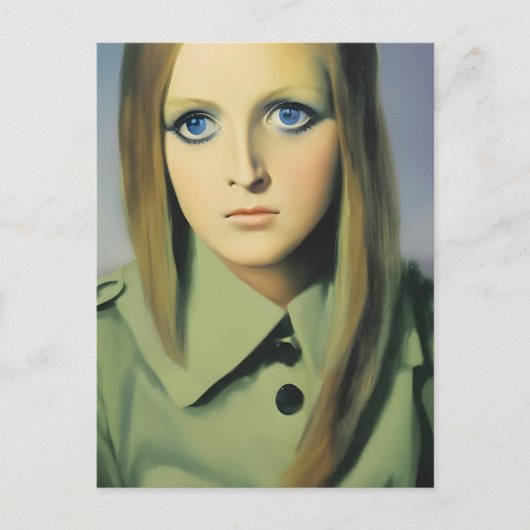 ヴィンテージ女性ポートレート ポストカード (正面)