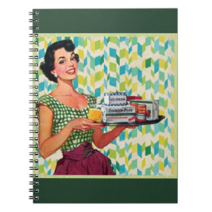 ヴィンテージ女性レシピ書 ノートブック