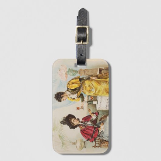 ヴィンテージ女性ワインの荷物タグを飲む ラゲッジタグ (正面縦)