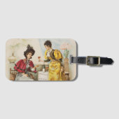 ヴィンテージ女性ワインの荷物タグを飲む ラゲッジタグ (正面横)