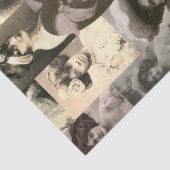 ヴィンテージ女性写真コラージュみすぼらしいシックなデコップページ 薄葉紙 (詳細)