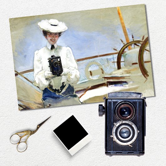 ヴィンテージ女性写真家デコページ 薄葉紙