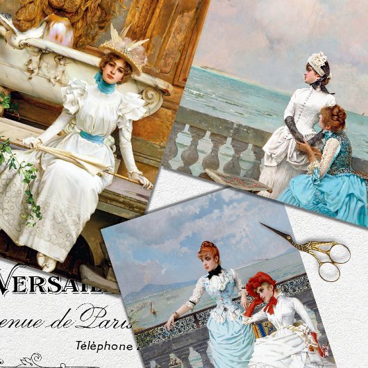 ヴィンテージ女性分離包装紙シート ラッピングペーパーシート