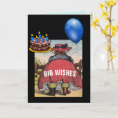 ヴィンテージ女性大お尻誕生日カード カード (黄色い花)