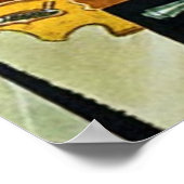 ヴィンテージ女性建築家ミニチュアハウスブループリント ポスター (角)