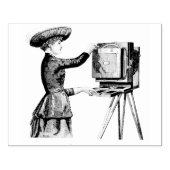 ヴィンテージ女性操作カメララバーアートスタンプ ラバースタンプ (インプリント)