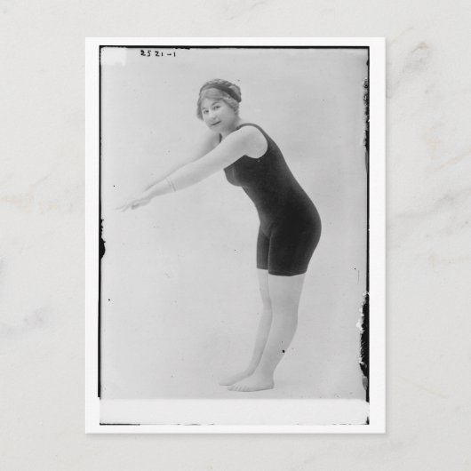 ヴィンテージ女性泳ぐ人 ポストカード (正面)