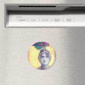 ヴィンテージ女性混合メディアコラージュ マグネット (インサイチュ (食洗機))