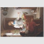 ヴィンテージ女性猫台所食ティッシュペーパー 薄葉紙 (正面)