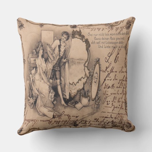 ヴィンテージ女性美しい枕 クッション (裏面)