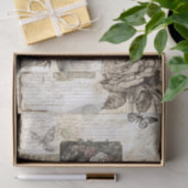 ヴィンテージ女性花柄デコパージュ 薄葉紙 (ギフト)